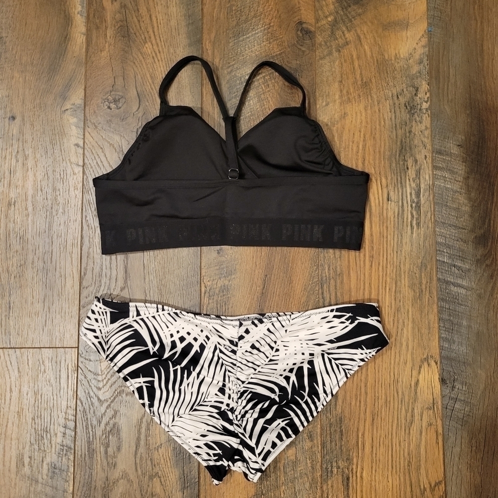 VS PINK GYM TO SWIM MINI BIKINI BOTTOMS & WRAP TOP•NWT•L - Picture 3 of 13